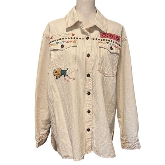 Double D Ranch Size 1X Horse of a Different Color Jacket Top Embroidered Studs - Picture 3 of 7